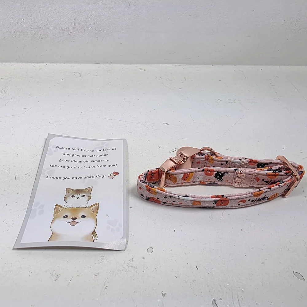 Urban Outfitters Light Pink Pumpkin Print Collar with Rose Gold Hardware